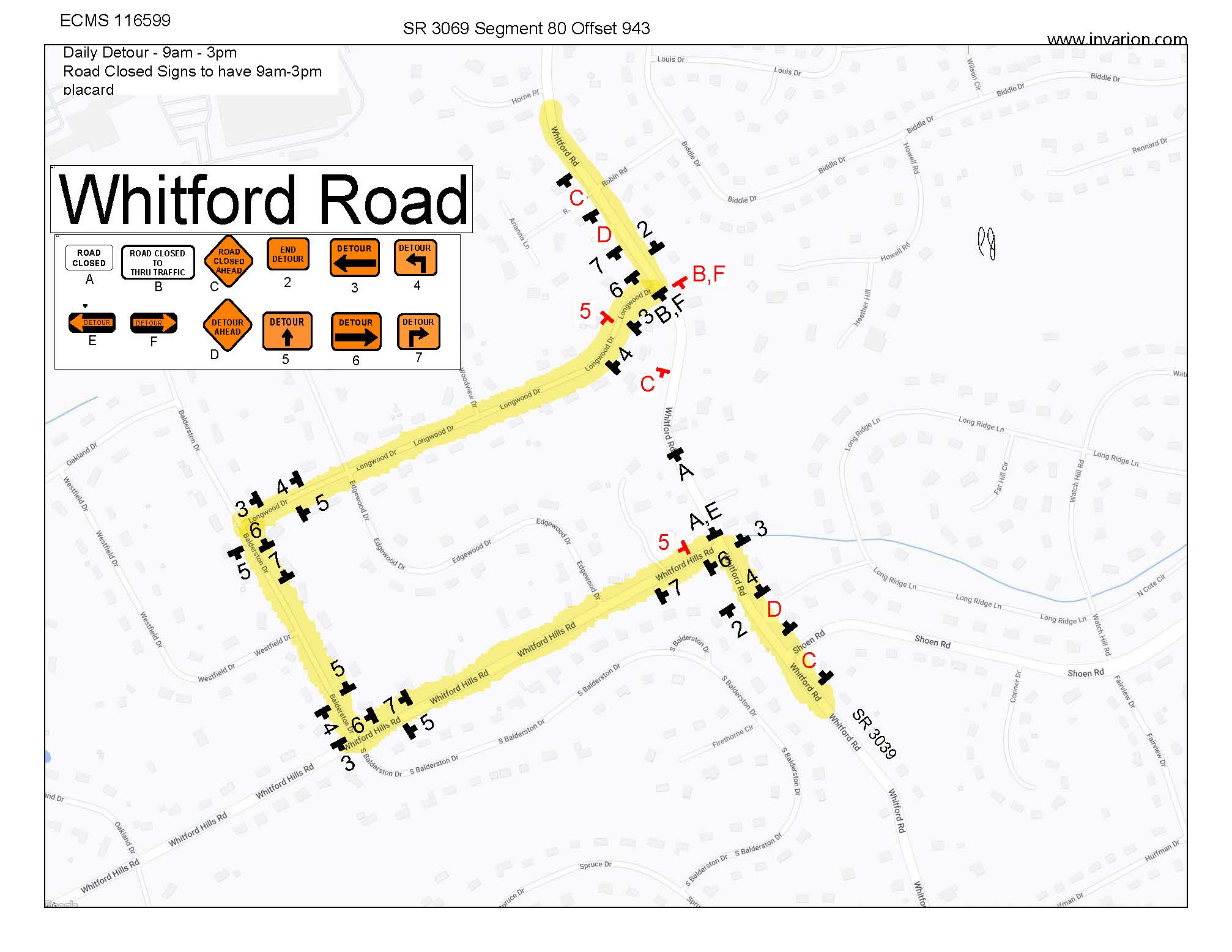 Whitford Rd Detour 8-2023