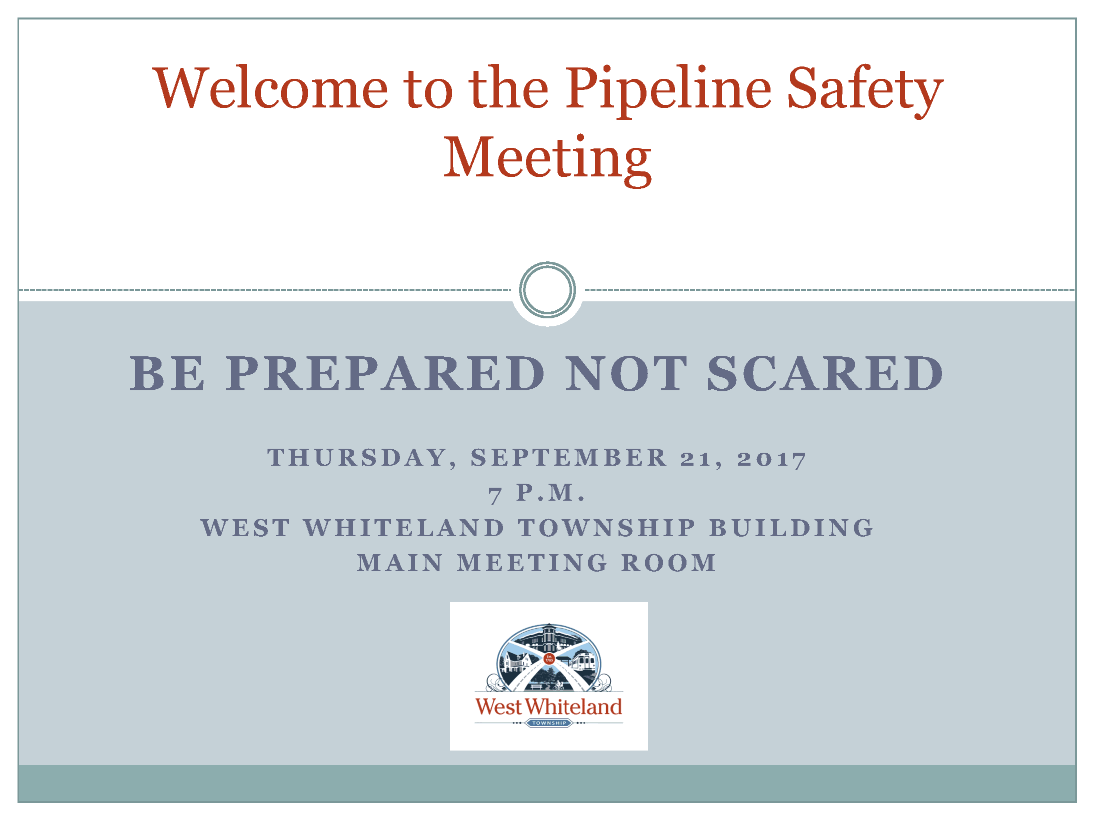 Pipeline Safety Mtg Cover Sheet
